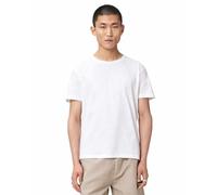 All Saints Maillot uni en Lin SS Crew pour Homme, Blanc Optique, Taille L
