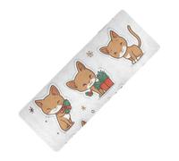 All Saints Tapis de yoga antidérapant en caoutchouc naturel avec motif chats abyssins blancs 180,3 x 66 cm pour femme