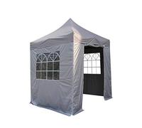 All Seasons Gazebos, 2 x 2 m, Robuste, entièrement étanche, avec 4 Panneaux latéraux à Fermeture éclair, parois latérales de qualité supérieure Gris métallisé.