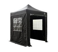 All Seasons Gazebos 2x2 Fully Waterproof, Heavy Duty Pop Up Gazebo With 4 Zip up Sides and Accessories - Black