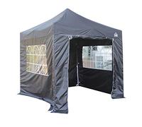 All Seasons Gazebos Pavillon Ultra-résistant à Ouverture instantanée de 2.5m x 2.5m avec 4 Poids léger Panneaux latéraux + Sac de Transport sur Roues et 4 Sacs de Poids pour Les Pieds (Noir)