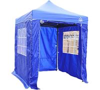 All Seasons Gazebos Pavillon Ultra-résistant à Ouverture instantanée de 2m x 2m avec 4 Poids léger Panneaux latéraux + Sac de Transport sur Roues et 4 Sacs de Poids pour Les Pieds (Bleu Royal)