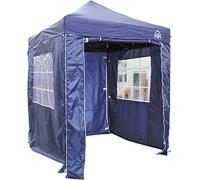 All Seasons Gazebos Pavillon Ultra-résistant à Ouverture instantanée de 2m x 2m avec 4 Poids léger Panneaux latéraux + Sac de Transport sur Roues et 4 Sacs de Poids pour Les Pieds (Bleu Marine)