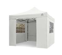 All Seasons Gazebos - Tonnelle Pop-up 3x3m entièrement imperméable avec 4 parois latérales Premium - Blanc