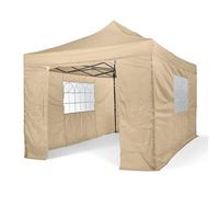All Seasons Gazebos - Tonnelle Pop-up 3x4.5m entièrement imperméable avec 4 parois latérales - Beige