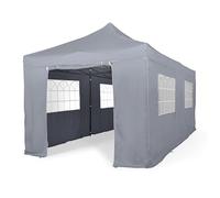All Seasons Gazebos - Tonnelle Pop-up 3x6m entièrement imperméable avec 4 parois latérales Premium - Gris métallisé