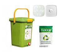 All Seasons Kit de démarrage de composteur d'intérieur - Bac à compost de 20 L pour comptoir de cuisine avec couvercle, robinet avec sac d'accélérateur de composteur sec de 500 g