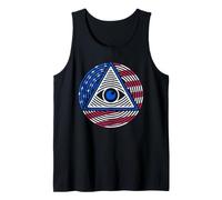 All-Seeing Eye Drapeau USA Patriotique Œil et Pyramide Débardeur