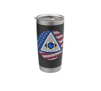 All-Seeing Eye Drapeau USA Patriotique Œil et Pyramide Gobelet isotherme en acier inoxydable double paroi