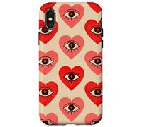 All Seeing Eye Heart Pattern Mystic Occult Witchy Esthétique Coque pour iPhone X/XS