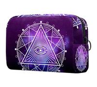 All Seeing Eye Trousse de maquillage pour femme avec fermeture éclair, multicolore, 18.5x7.5x13cm/7.3x3x5.1in, Trousse de toilette