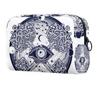 All Seeing Eye Trousse de maquillage pour femme avec fermeture éclair, multicolore, 18.5x7.5x13cm/7.3x3x5.1in, Trousse de toilette