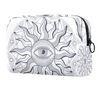 All Seeing Trousse à maquillage œil de soleil pour femme, trousse de toilette de voyage, grande pochette de maquillage pratique avec fermeture éclair, multicolore, 18.5x7.5x13cm/7.3x3x5.1in, Trousse