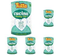 All Shabby Chic, 150 déchirures 2 voiles pour rouleau, papier multifonction élégant et résistant, idéal pour le nettoyage de la cuisine et pour chaque surface, 100% fabriqué en Italie (Lot de 5)