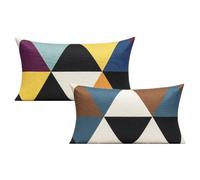 All Smiles Lot de 2 Housses de Coussin lombaires d'extérieur 30,5 x 50,8 cm, décoration d'automne, décoration colorée, Porche pour la Maison, Le Salon, Le canapé, Le canapé, Les Housses de Coussin