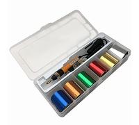 All Splendid Stylo de calligraphie USB avec 6 rouleaux de papier aluminium (or, argent, bleu, rouge, orange, vert) avec 4 pointes, changeur de pointe pour loisirs créatifs, création de cartes