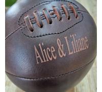 ALL SPORT VINTAGE - Ballon De Basket - T7 - Chocolat - sans Socle - Personnalisable - Cuir de Vachette - Cousu Main - Marque Française