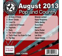 All Star Karaoke August 2013 Pop and Country Hits B (ASK-1308B)