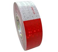 [All Star Truck Parts ] Ruban adhésif réfléchissant de qualité supérieure approuvé DOT-C2 pour remorque de camion Rouge et blanc 5,1 x 45,2 m Durée de vie moyenne de 4 ans - 1 rouleau