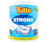 All Strong 1 rouleau de papier multi-usage extra résistant, 250 déchirures, 3 voiles, idéal pour le nettoyage et le séchage, 100% fabriqué en Italie