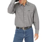 Wrangler Chemise de Travail Western à Manches Longues Coupe Cowboy Finition délavée Bouton Bas, Moonless Night, S Homme