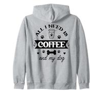 All That I Need is Coffee and My Dog Cup Dog Mom Paw Print Sweat à Capuche