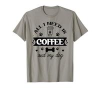 All That I Need is Coffee and My Dog Cup Dog Mom Paw Print T-Shirt