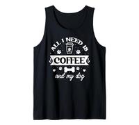 All That I Need is Coffee and My Dog Cup Paw Print Dog Mom Débardeur
