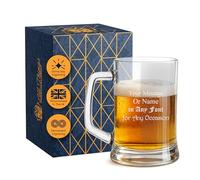 All Things Personalised Verre à Bière Gravé 0,5 L - Chope à Bière Personnalisable avec Message - Cadeau Personnalisé Père, Grand-père, Collègues - Gravure Laser, Coffret Cadeau Inclus