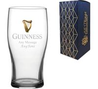All Things Personalised Verre Guinness Personnalisable 50 cl - Verre à Bière Gravé avec Prénom et Message - Cadeau pour Fans de Guinness, Fête des Pères et Noël - Coffret Cadeau Inclus