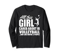 All This Girl Cares About Volleyball Player Humour Manche Longue