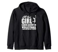 All This Girl Cares About Volleyball Player Humour Sweat à Capuche