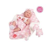 Berenguer - All-Vinyl La Newborn Doll in Pink Onesie/Dinosaur Theme. REAL GIRL!