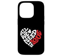All we Need is Love, Amour, Design Cœur, Rétro et Moderne Coque pour iPhone 14 Pro