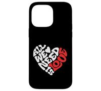 All we Need is Love, Amour, Design Cœur, Rétro et Moderne Coque pour iPhone 14 Pro Max