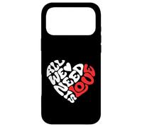 All we Need is Love, Amour, Design Cœur, Rétro et Moderne Coque pour iPhone 17 Pro Max