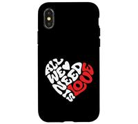 All we Need is Love, Amour, Design Cœur, Rétro et Moderne Coque pour iPhone X/XS