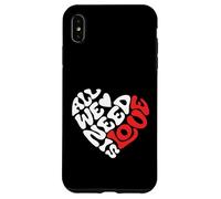 All we Need is Love, Amour, Design Cœur, Rétro et Moderne Coque pour iPhone XS Max