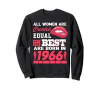 All Women are Born in 1966 60 Years Old Funny 60th Birthday Sweatshirt