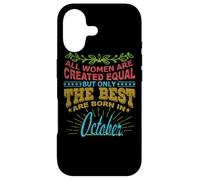 All Women are Born in October Birthday Women Girl Coque pour iPhone 17