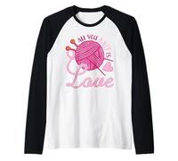 All You Knit is Love - Jeux de Mots drôle à Tricoter Manche Raglan