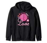 All You Knit is Love - Jeux de Mots drôle à Tricoter Sweat à Capuche