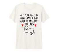 All You Need is Love and A Cat Funny Cat T-Shirt Haut de Gamme