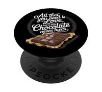 All You Need is Love and Chocolate Funny Cacao Sweets PopSockets PopGrip Adhésif