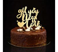 All You Need Is Love Décorations de gâteau de mariage rustiques Mr & Mrs Personnalisation Silhouette de mariée et marié Décorations de gâteau pour mariage, fiançailles, cadeaux de fiançailles pour