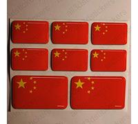 All3DStickers Autocollant Chine 3D Résine 8X Autocollants Drapeau Chine Adhésif Relief