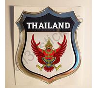 All3DStickers Autocollant Thaïlande Blason Emblème Adhésif Thaïlande Armoiries 3D Drapeau Résine Voiture Moto