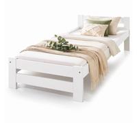 All4All Lit Simple Bambino - Bois - Doghe - Struttura Lit - Letti Singoli per Adulti - Blanc - 90x200 cm