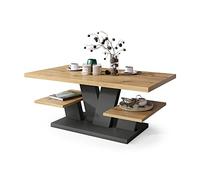 All4All Tables Basses Modernes Table Basse de Salon - Grande Table Basse en Bois- 110x60 cm - Rovere Artisan & Antracite