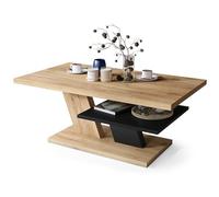 All4All Tables Basses Modernes Table Basse de Salon - Grande Table Basse en Bois- 110x60cm - Rovere Gold Craft & Noir